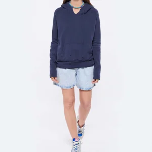 NILI LOTAN Sweatshirt Hoodie Janie Coton Bleu Marine 11