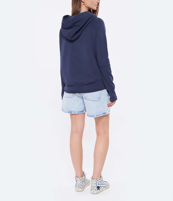 NILI LOTAN Sweatshirt Hoodie Janie Coton Bleu Marine 5