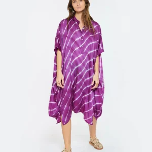 NOUS Robe Kaftan Sam Rayures Violet 11