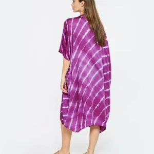 NOUS Robe Kaftan Sam Rayures Violet 15