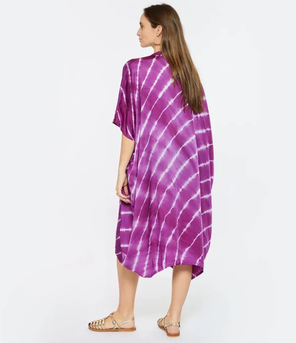 NOUS Robe Kaftan Sam Rayures Violet 6