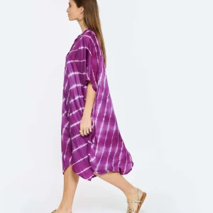 NOUS Robe Kaftan Sam Rayures Violet 13