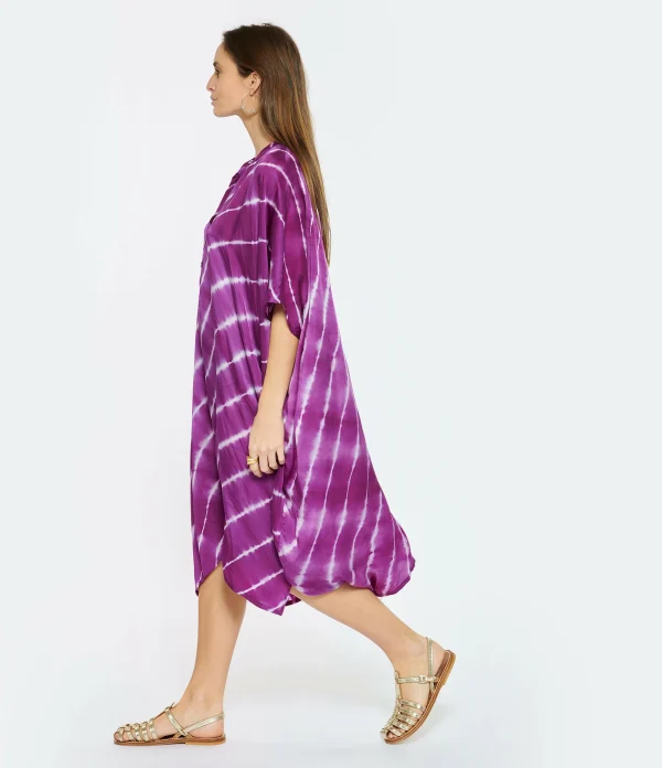 NOUS Robe Kaftan Sam Rayures Violet 5