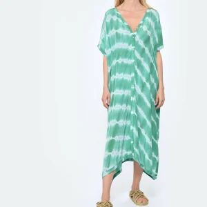 NOUS Kaftan Palma Diagonal Rayures Vert 10