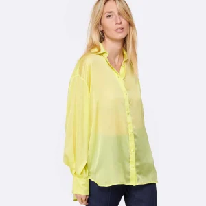 OUD Top Kristen Mousseline Soie Jaune Fluo 13