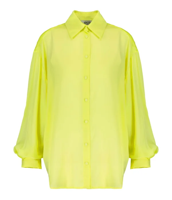 OUD Top Kristen Mousseline Soie Jaune Fluo 1