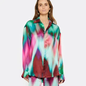 OUD Chemise Pippa Tie And Dye Soie Bleu Rose 11