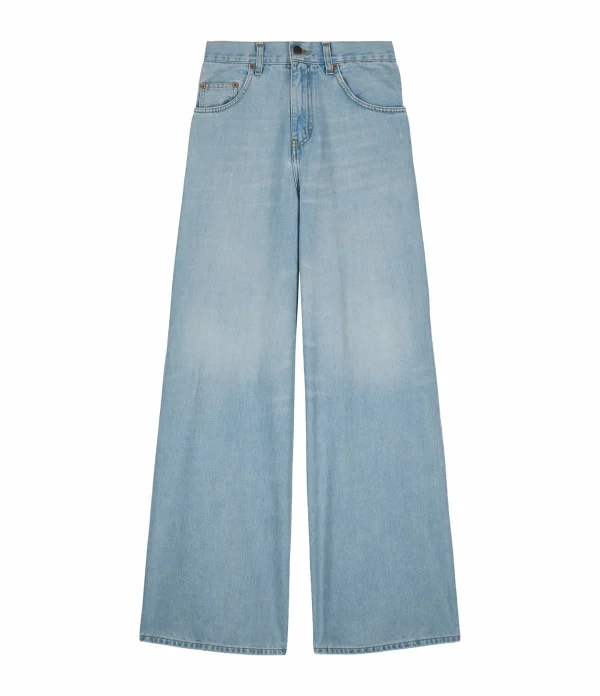 MARGAUX LONNBERG Pantalon Parker Denim Coton Bleu Clair 1