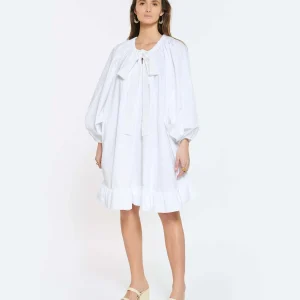 PATOU Robe Froufrou Coton Blanc 14