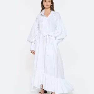 PATOU Robe Longue Painter Coton Blanc 17