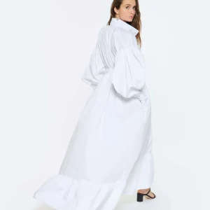 PATOU Robe Longue Painter Coton Blanc 21