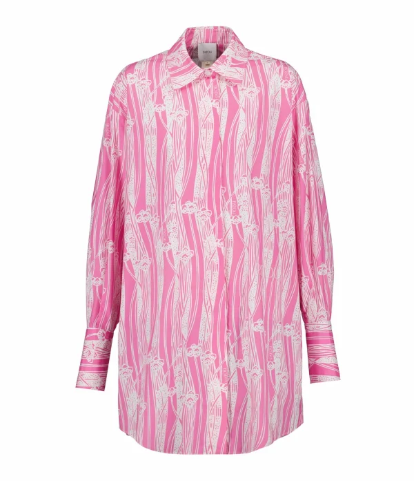 PATOU Robe Chemise Courte Coton Rose Art Déco 1