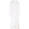 PATOU Robe Longue Painter Coton Blanc 16