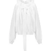 PATOU Blouse Manches Ballon Coton Blanc 19