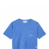 Maison Labiche Tee-shirt Tolain Club Vacances Coton Bleu Ciel 17