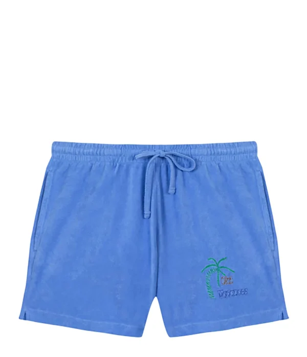 Maison Labiche Short Trousseau Mini Club Vacances Coton Bio Bleu 1