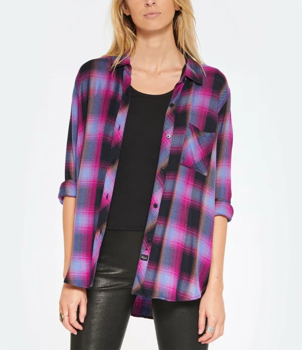 RAILS Chemise Hunter Navy Magenta Sky 4