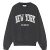 ANINE BING Sweatshirt Ramona NY Coton Organique Noir Délavé 14