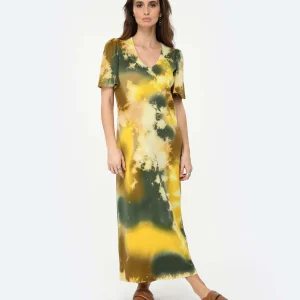 RAQUEL ALLEGRA Robe Longue New Flutter Jaune 10