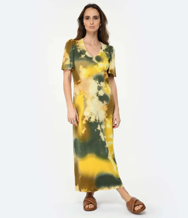 RAQUEL ALLEGRA Robe Longue New Flutter Jaune 4