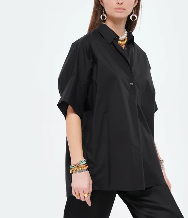 ROBERTO COLLINA Blouse Coton Noir 4