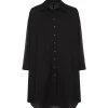 ROBERTO COLLINA Robe Chemise Coton Noir 14