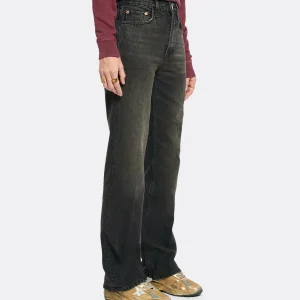 RE/DONE Jean 70s Bootcut Denim Broken In Black 13