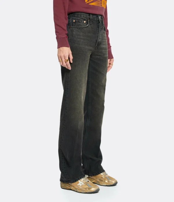 RE/DONE Jean 70s Bootcut Denim Broken In Black 5