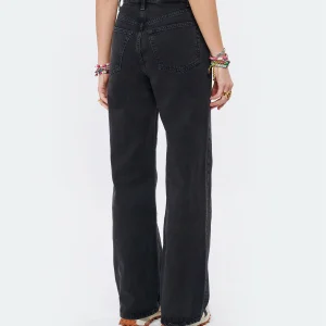 RE/DONE Jean 70s Ultra High Rise Wide Leg Denim Noir 17