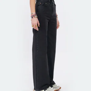 RE/DONE Jean 70s Ultra High Rise Wide Leg Denim Noir 15