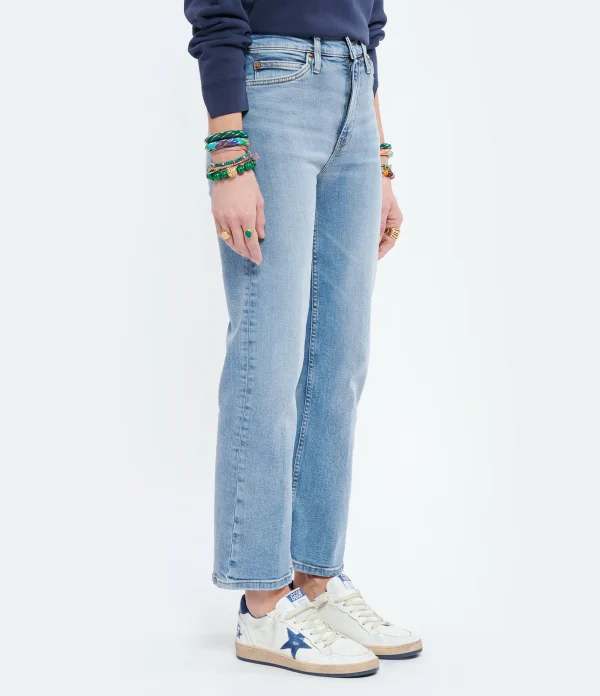 RE/DONE Jean 70s Crop Boot Denim Bleu Délavé 5