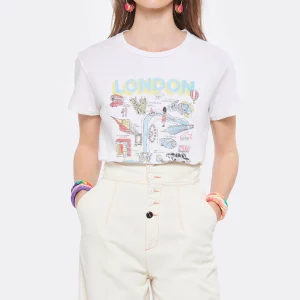 RE/DONE Tee-shirt London Coton Blanc Vintage 8