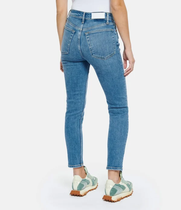 RE/DONE Jean 90s High Rise Ankle Crop Denim Bleu 6