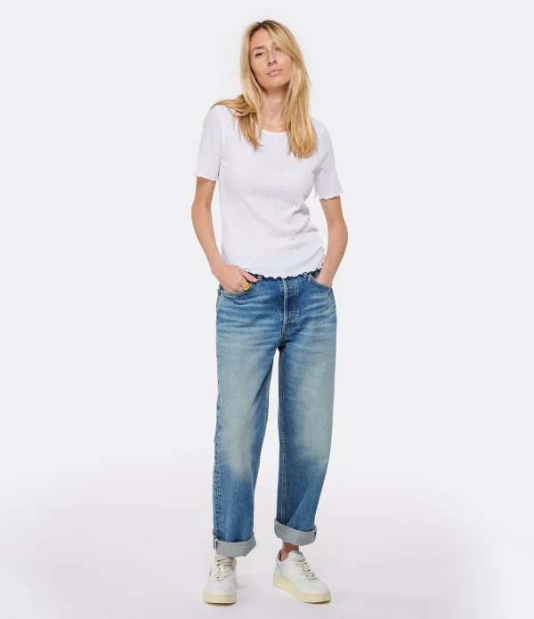 RE/DONE Jean 90S Low Slung Coton Bleu Vintage Pearl 4