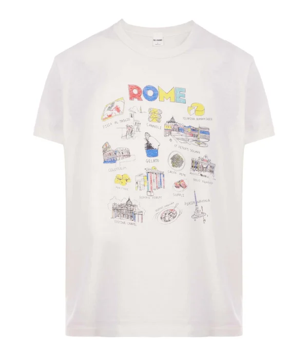 RE/DONE Tee-shirt Rome Coton Blanc Vintage 1