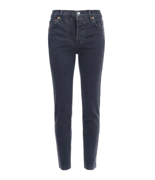 RE/DONE Jean 90s High Rise Ankle Crop Denim Noir 1