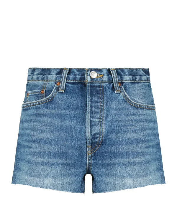 RE/DONE Short 70s High Rise Denim Bleu 1