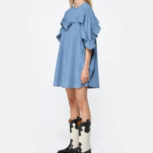 Roseanna Robe Coton Bleu 10