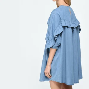 Roseanna Robe Coton Bleu 12