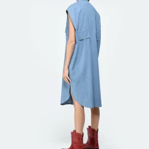 Roseanna Robe Coton Bleu 12