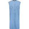 Roseanna Robe Coton Bleu 11