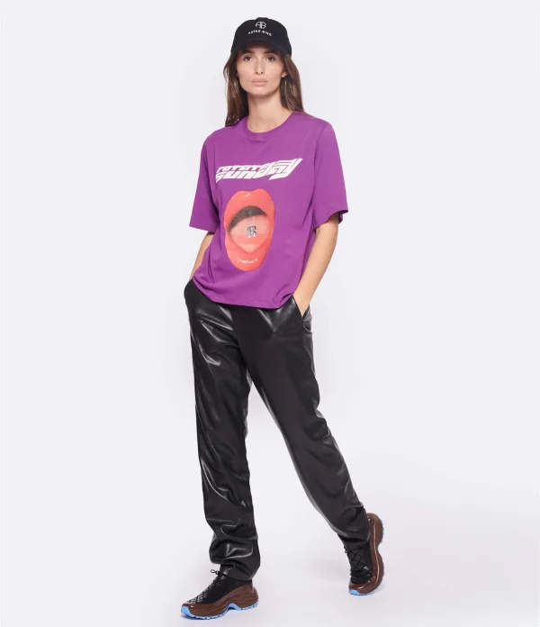 ROTATE Tee-shirt Lips Coton Raisin, Capsule Sunday 6