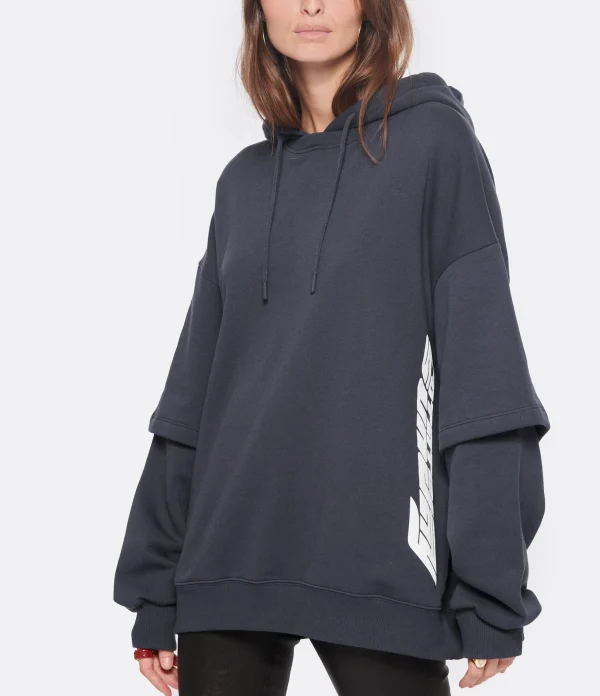 ROTATE Sweatshirt Hoodie Logo Coton Bleu, Capsule Sunday 4