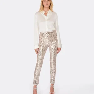 ROTATE Leggings Jean Sequin Argenté 14