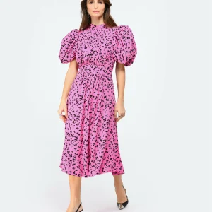 ROTATE Robe Bouffante Jacquard Rose 10