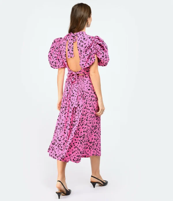 ROTATE Robe Bouffante Jacquard Rose 5