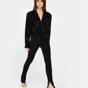 ROTATE Top Court Sequins Noir 15