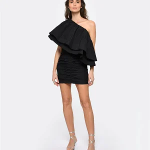 ROTATE Robe Asymétrique Plissée Noir 10