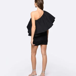 ROTATE Robe Asymétrique Plissée Noir 12