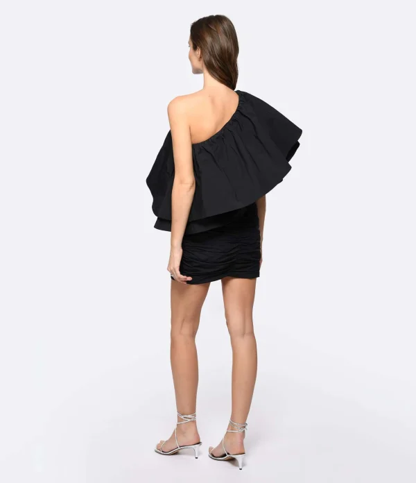 ROTATE Robe Asymétrique Plissée Noir 5